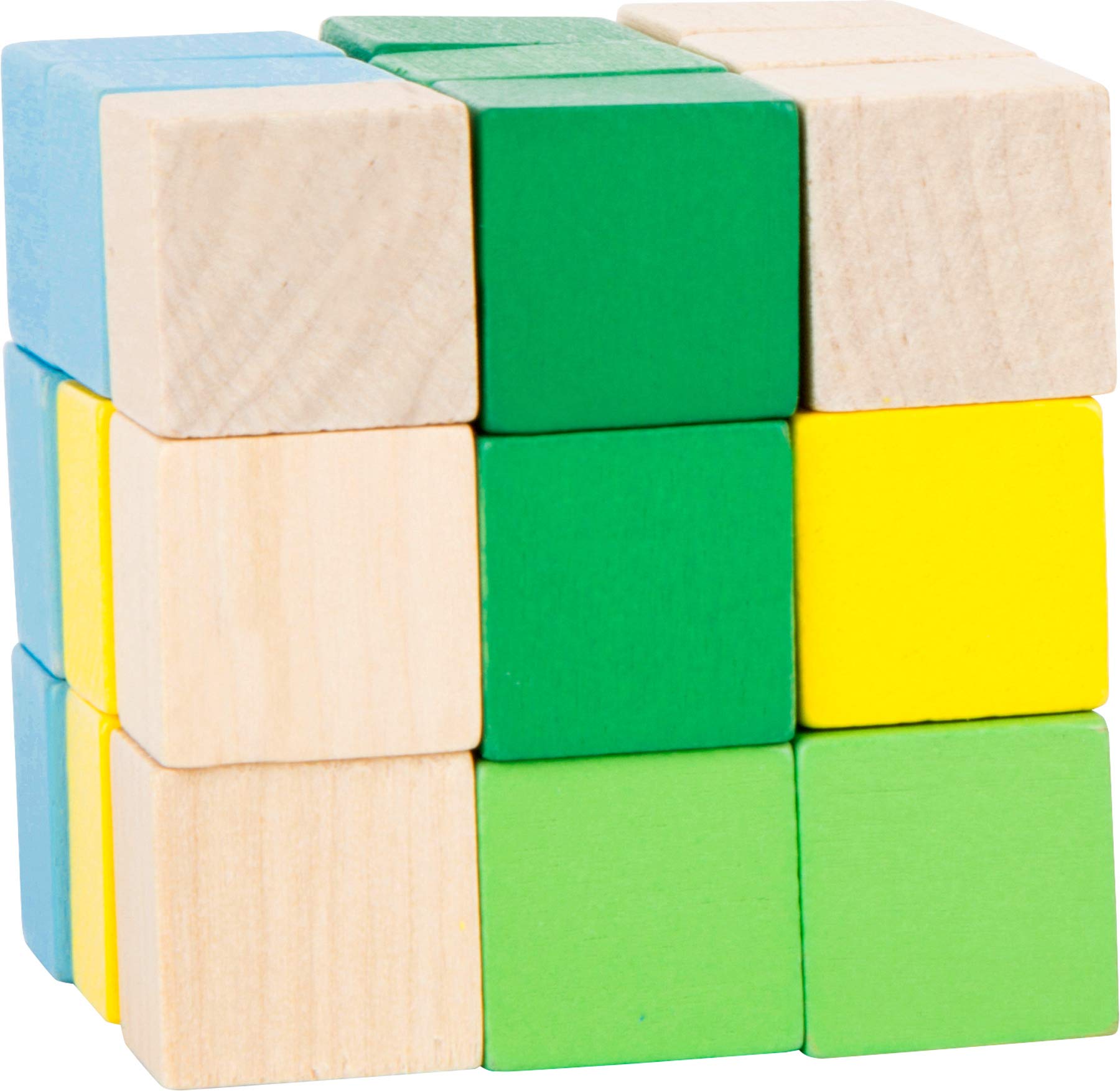 smallfoot Cubo da Costruzione cubo magico blu e verde legno FSC