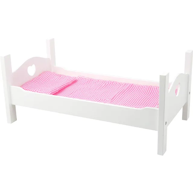 Smallfoot letto per bambole legno con cuscino e cuori