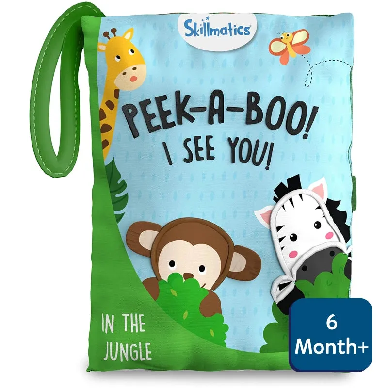 Skillmatics Peek-A-Boo libro stoffa giungla 6+ mesi