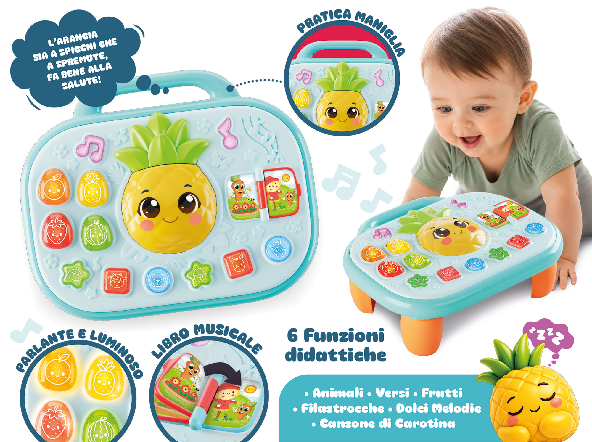 Lisciani Carotina Baby Tavolino Baby Ananas gioco interattivo