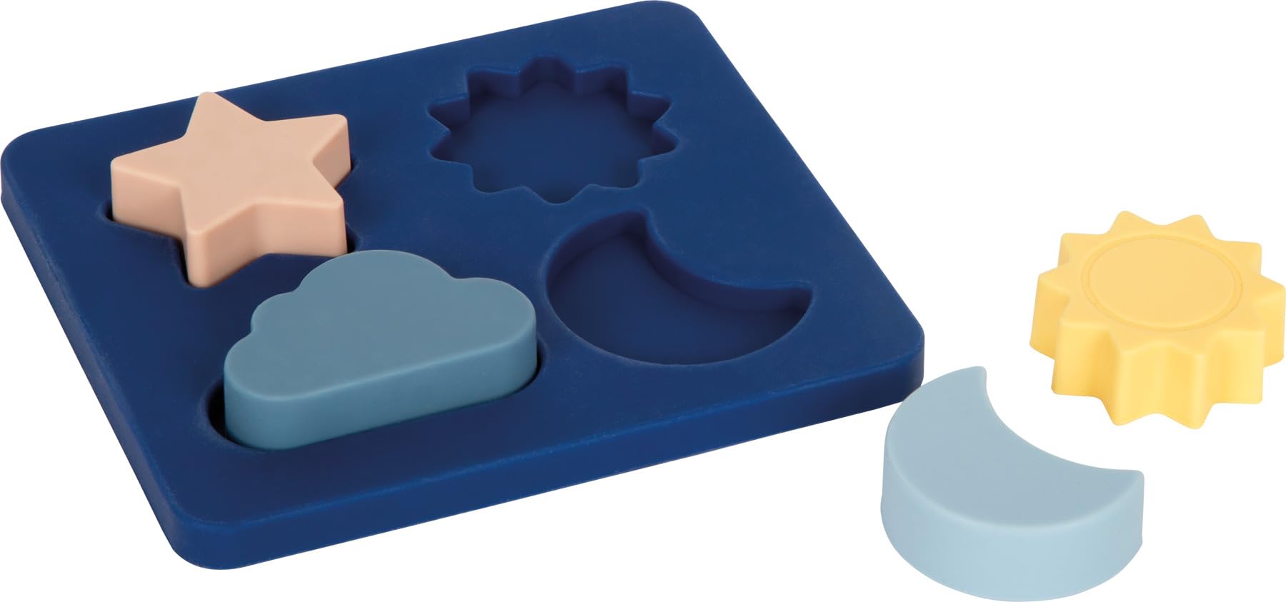 smallfoot puzzle in silicone morbido 4 pezzi sole e luna