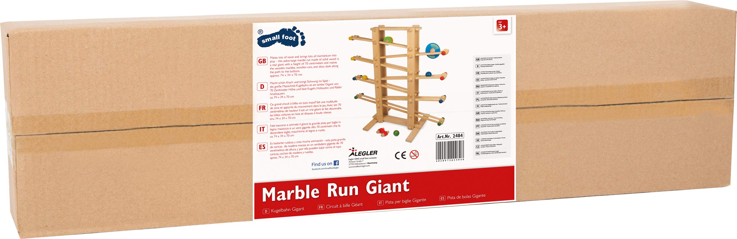 smallfoot Pista per biglie gigante in legno con campanella