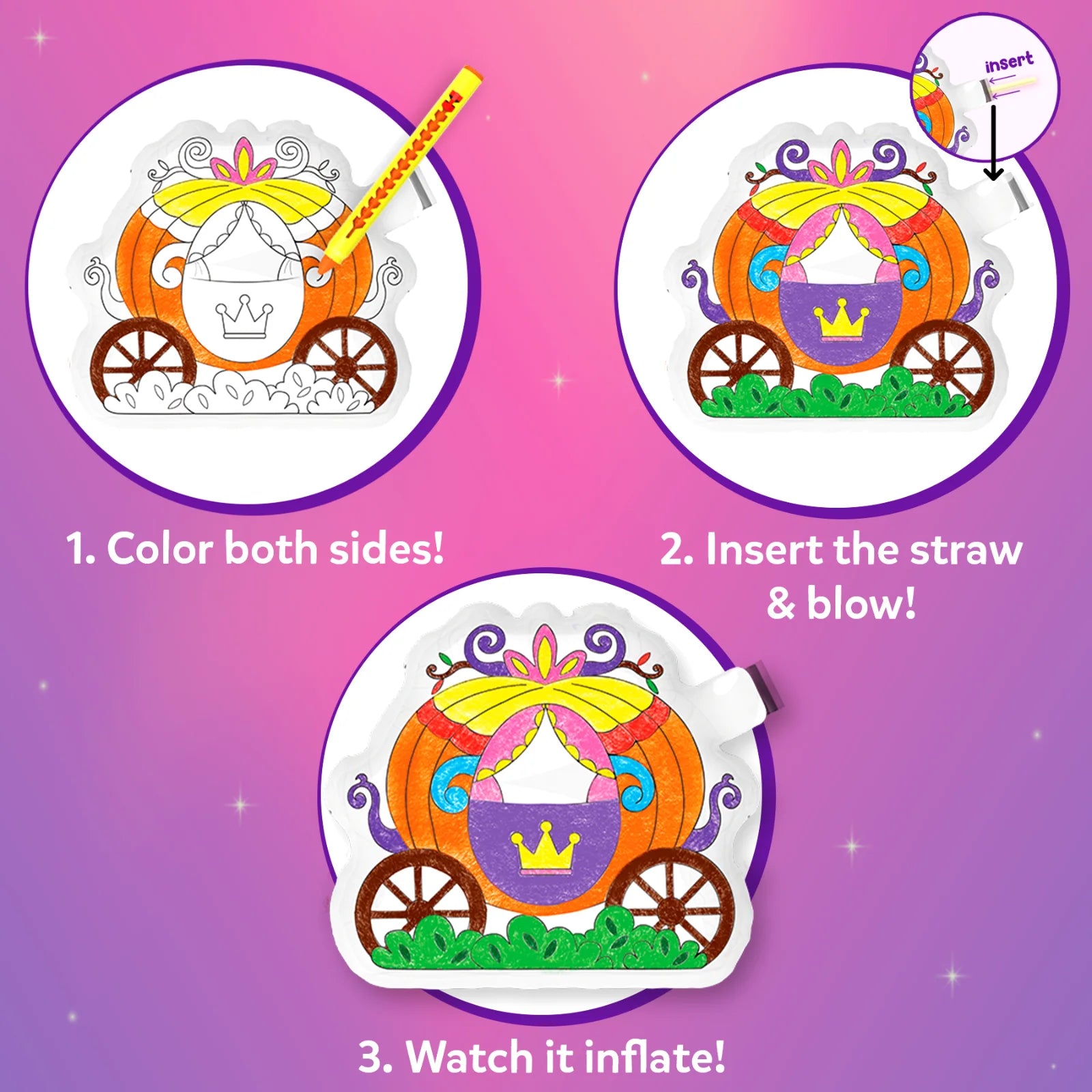 Skillmatics Inflatable Art Unicorns Princesses gonfiabili 4-7 anni