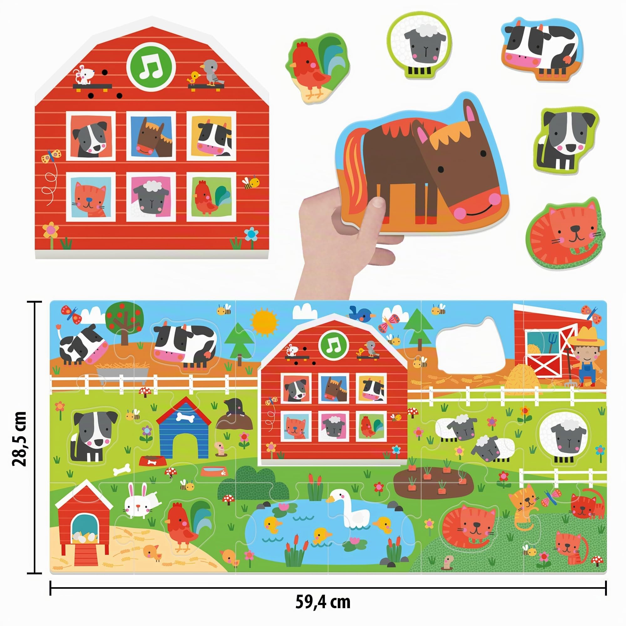 Headu La Mucca Come Fa IT57175 puzzle fattoria sonora 2-4 anni