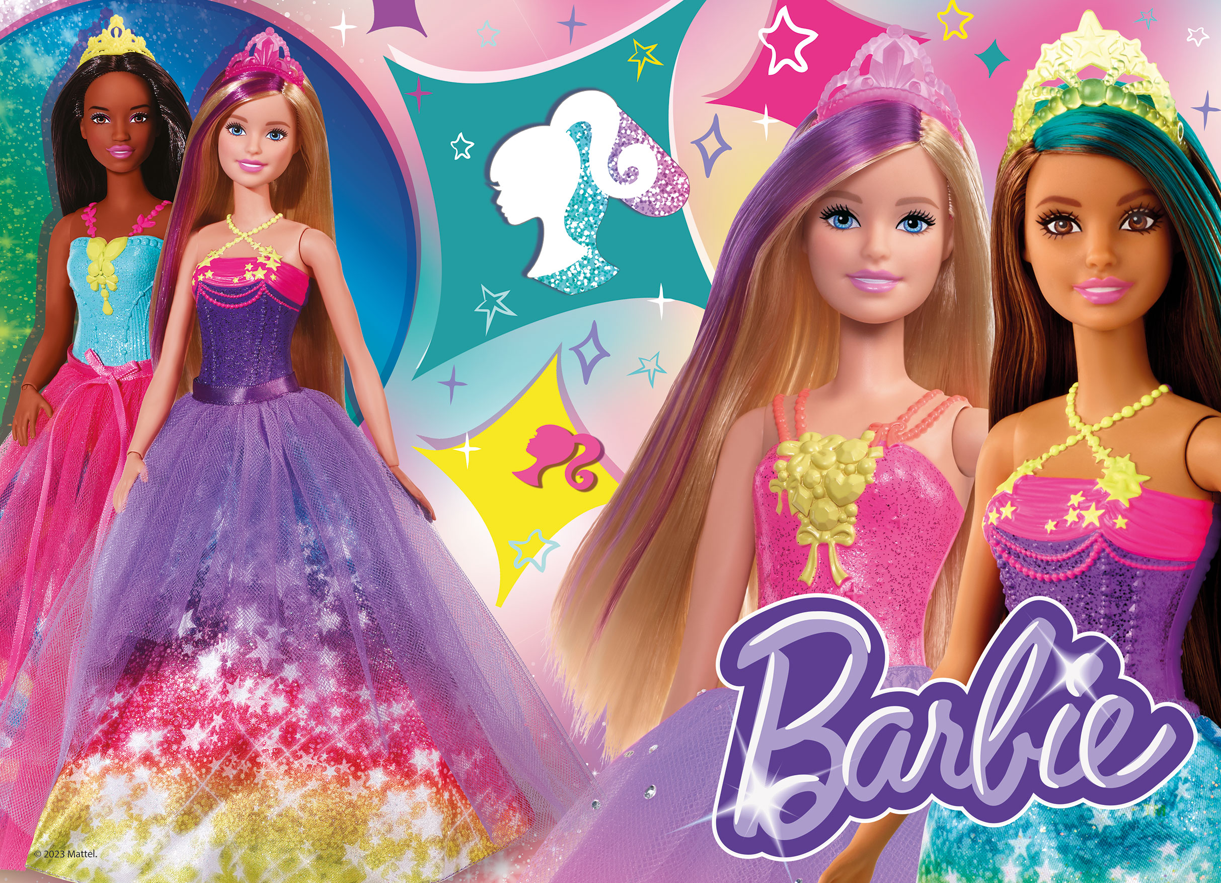 Lisciani Barbie Maxifloor 4x48 puzzle bambini scintillante