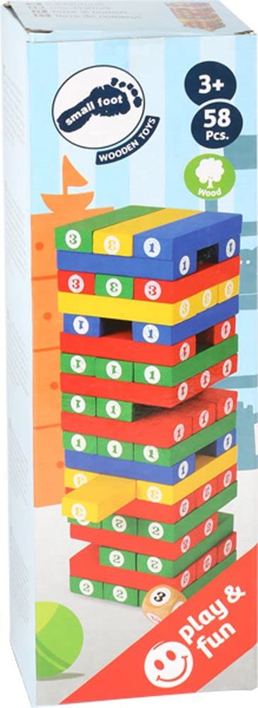 smallfoot 5260 torre con numeri gioco di abilità in legno