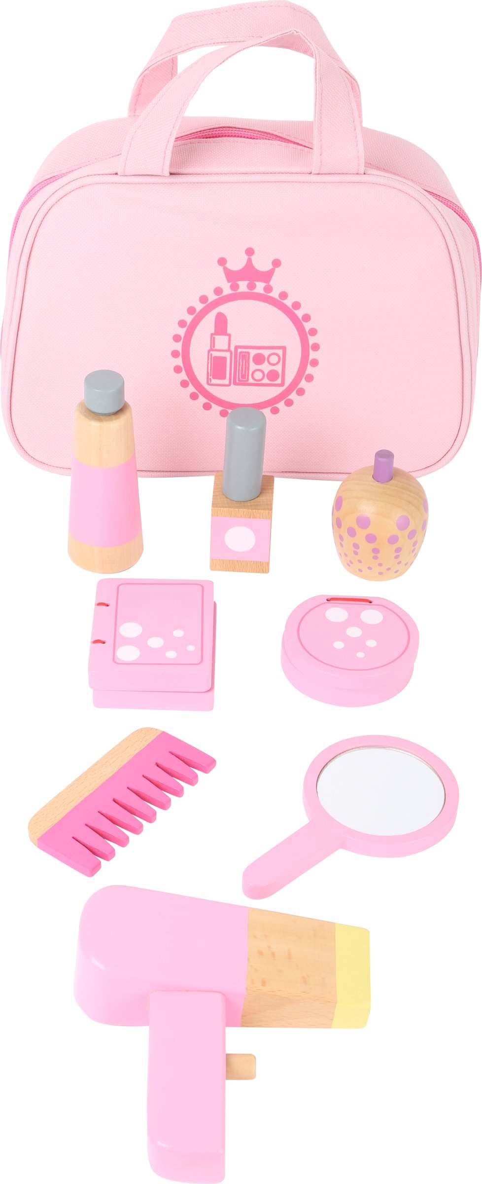 smallfoot 10607 borsa trucco legno rosa