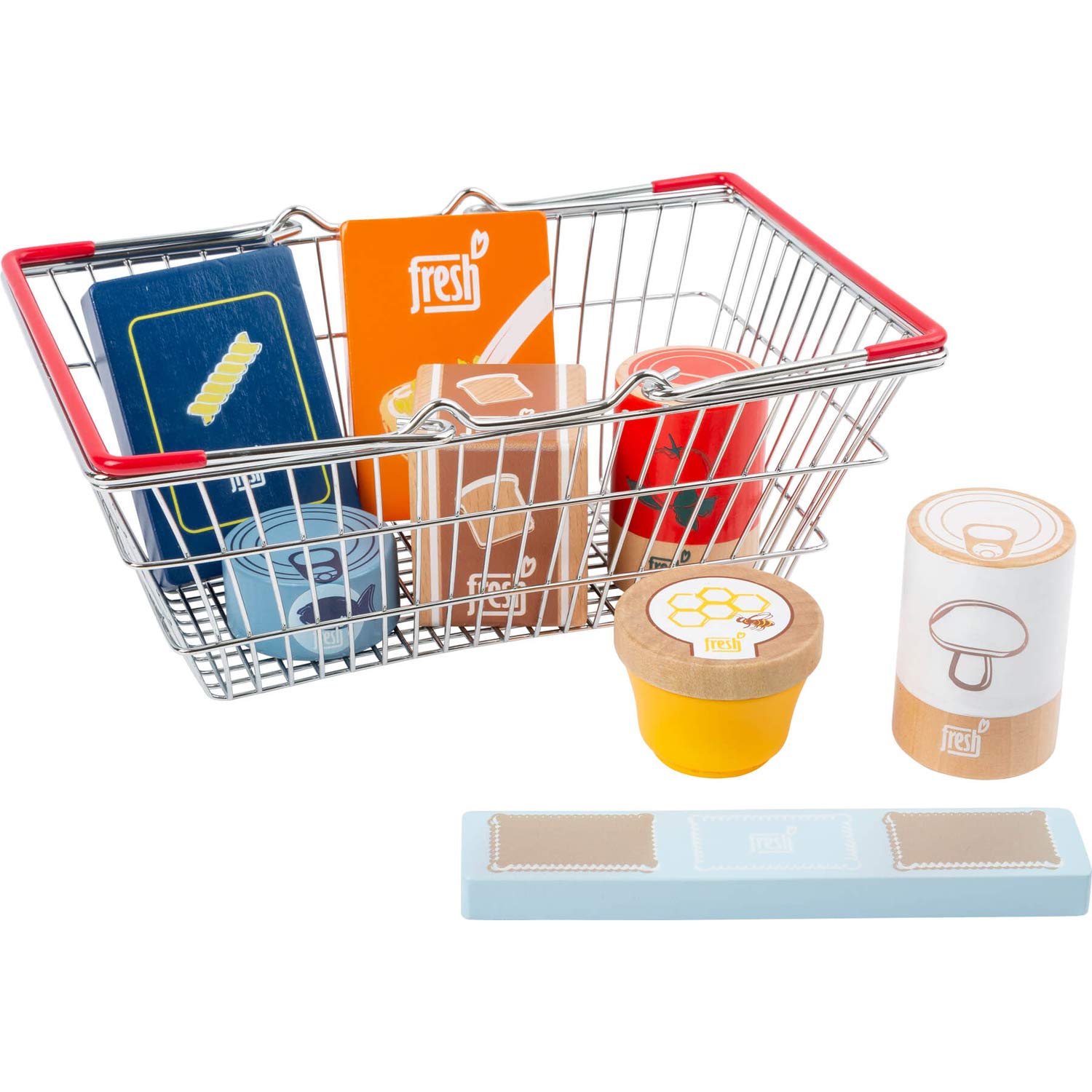 smallfoot fresh set merci refrigerate 9 pezzi cibo legno gioco