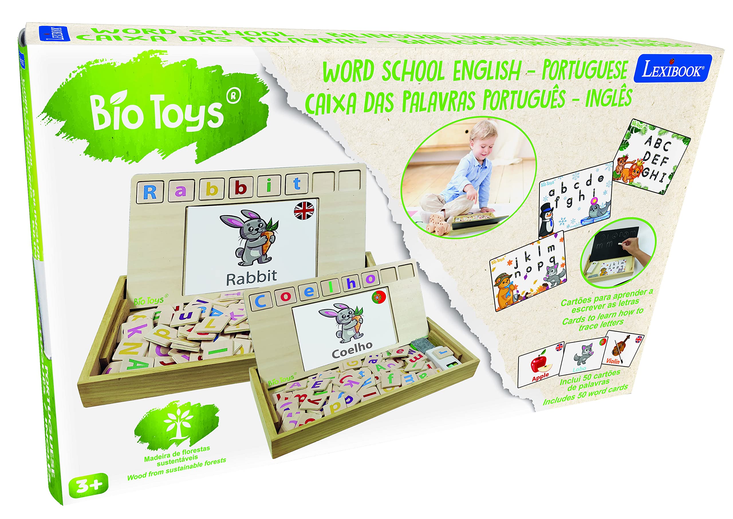 Lexibook Bio Toys Scuola di Parole Gioco Legno 50 Carte