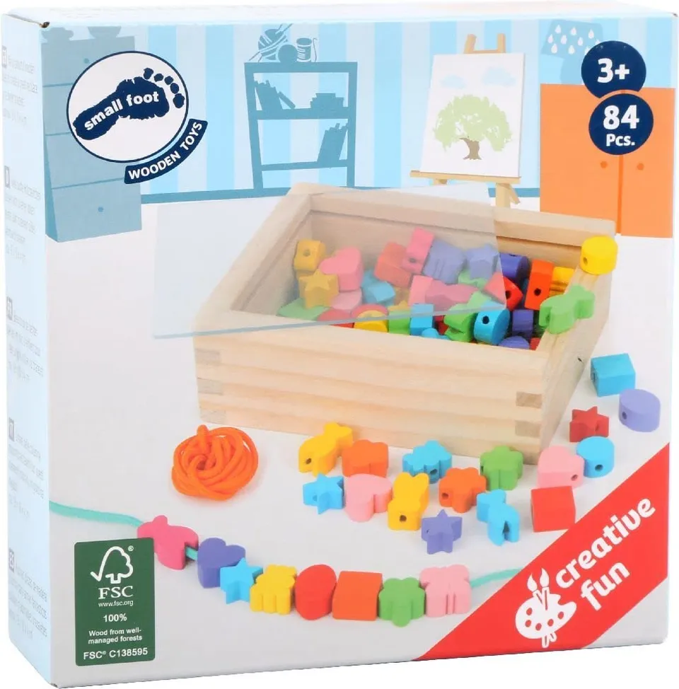 smallfoot 11060 kit perline legno creative braccialetti 3 anni FSC
