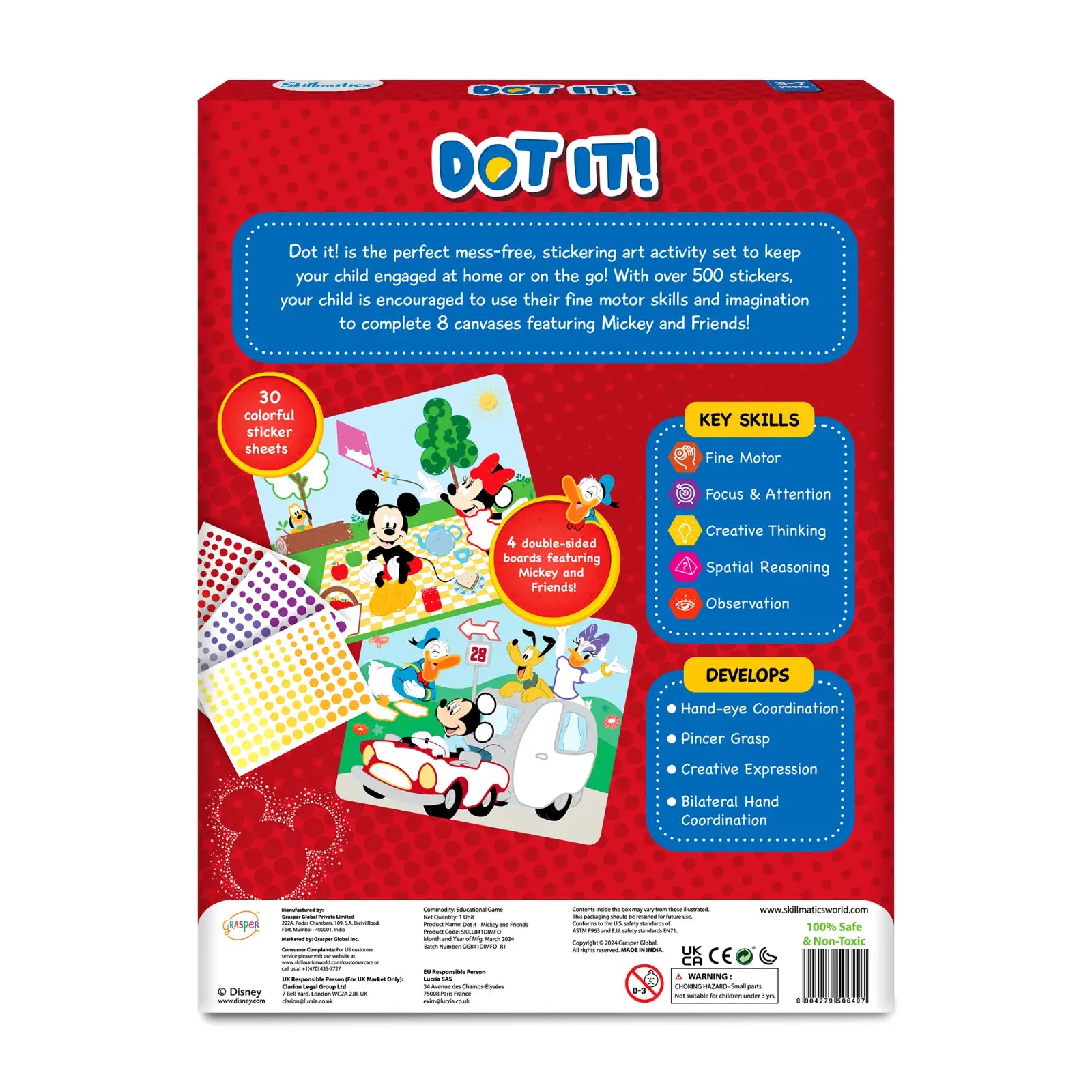 Skillmatics Dot it! Mickey and Friends gioco adesivi 8 immagini