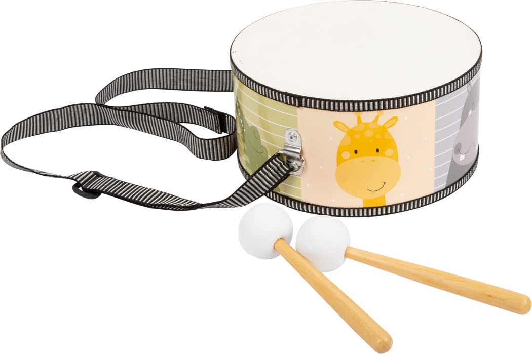 smallfoot 11952 tamburo bambini animali safari legno
