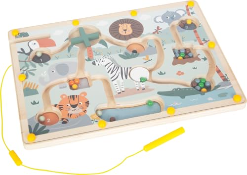 smallfoot Safari labirinto magnetico in legno con penna