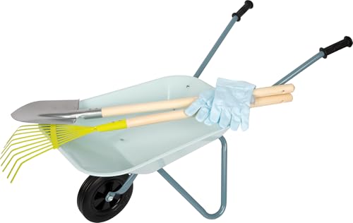 smallfoot set giardinaggio bambini carriola azzurra 15 kg