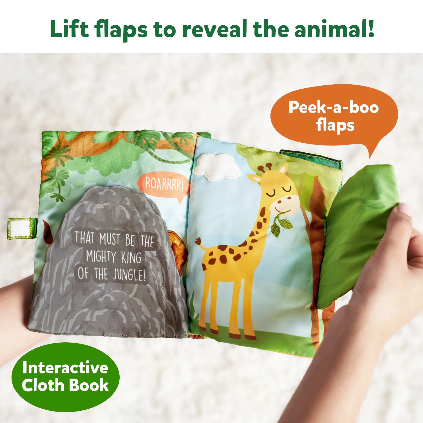 Skillmatics Peek-A-Boo libro stoffa giungla 6+ mesi