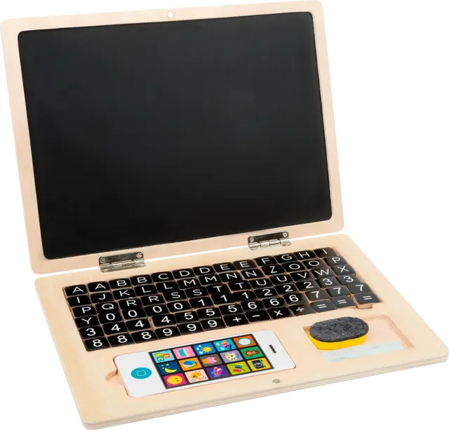 Small Foot 11193 Laptop Legno Bambini con Lavagna Magnetica