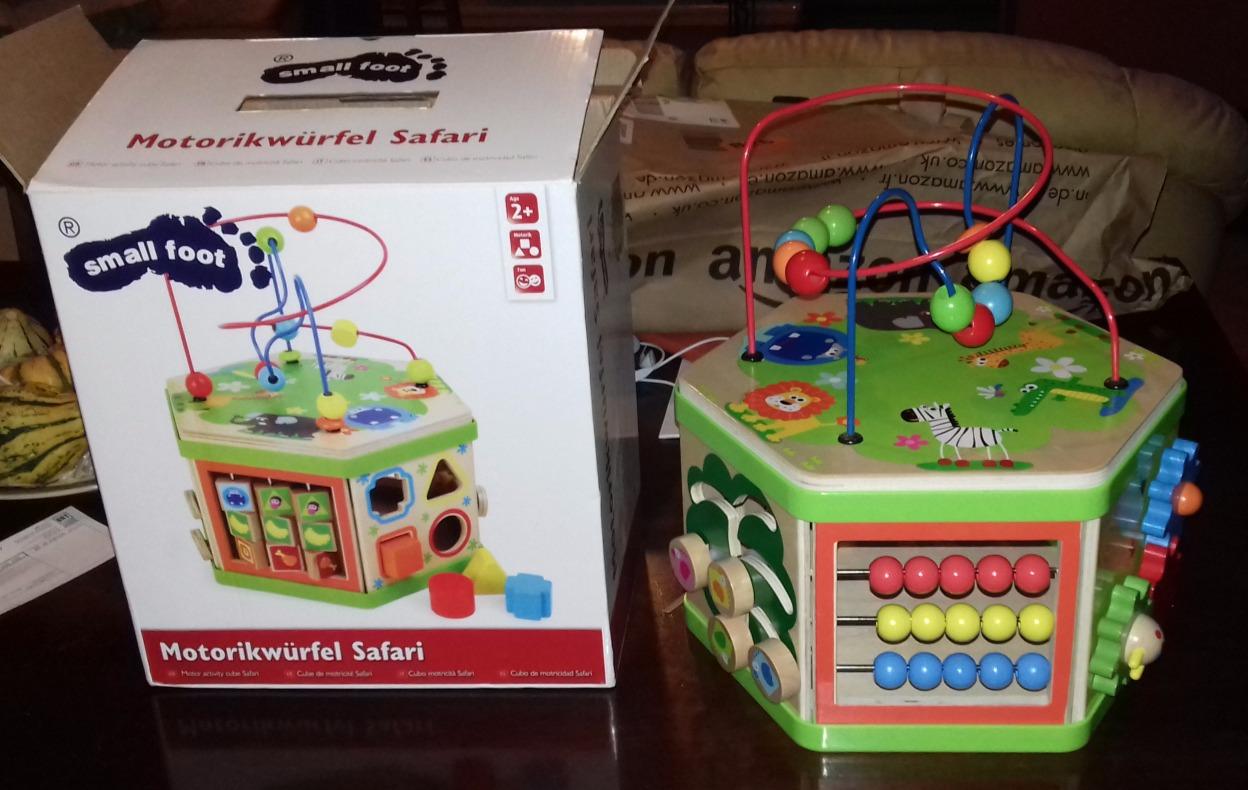 smallfoot 4244 Cubo Motorio Safari gioco legno animali