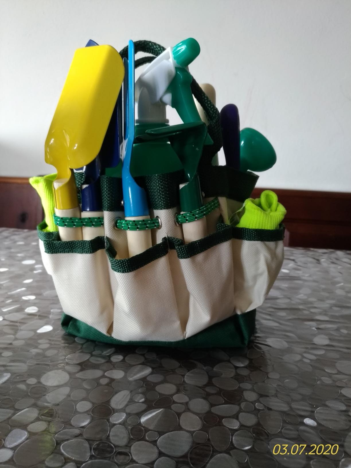 smallfoot 1710 borsa giardinaggio bambini attrezzi legno 3 anni