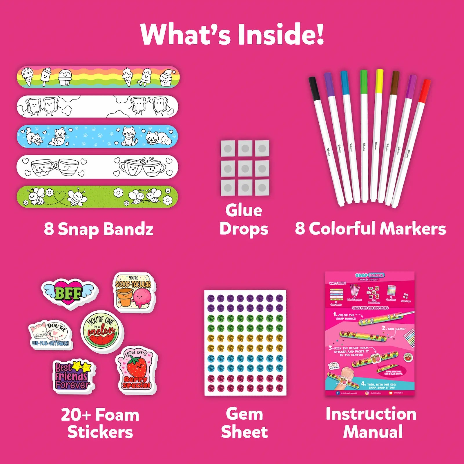 Skillmatics Snap Bandz Friendship Bands kit braccialetti