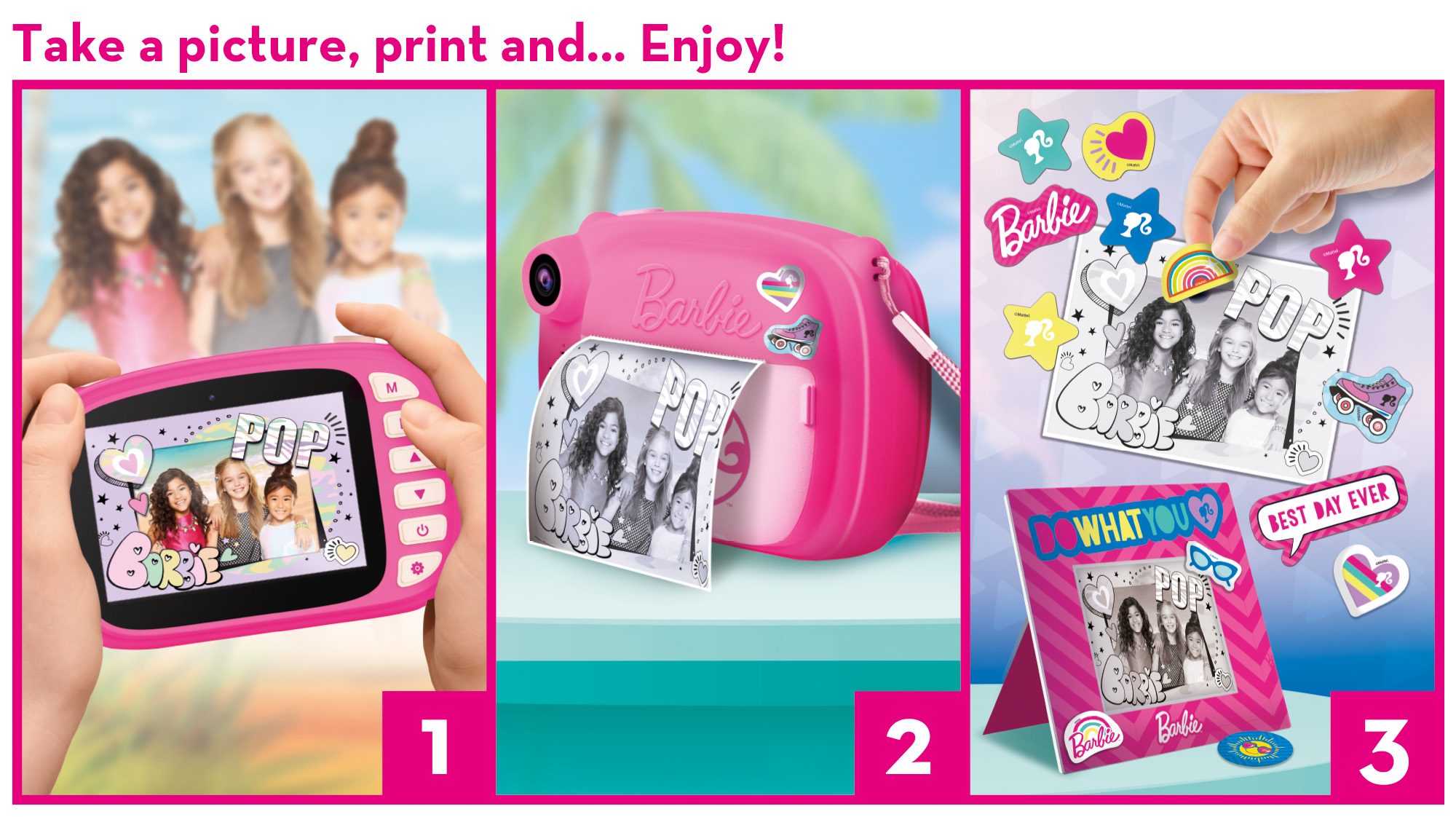 Lisciani Barbie Print Cam fotocamera istantanea bambina