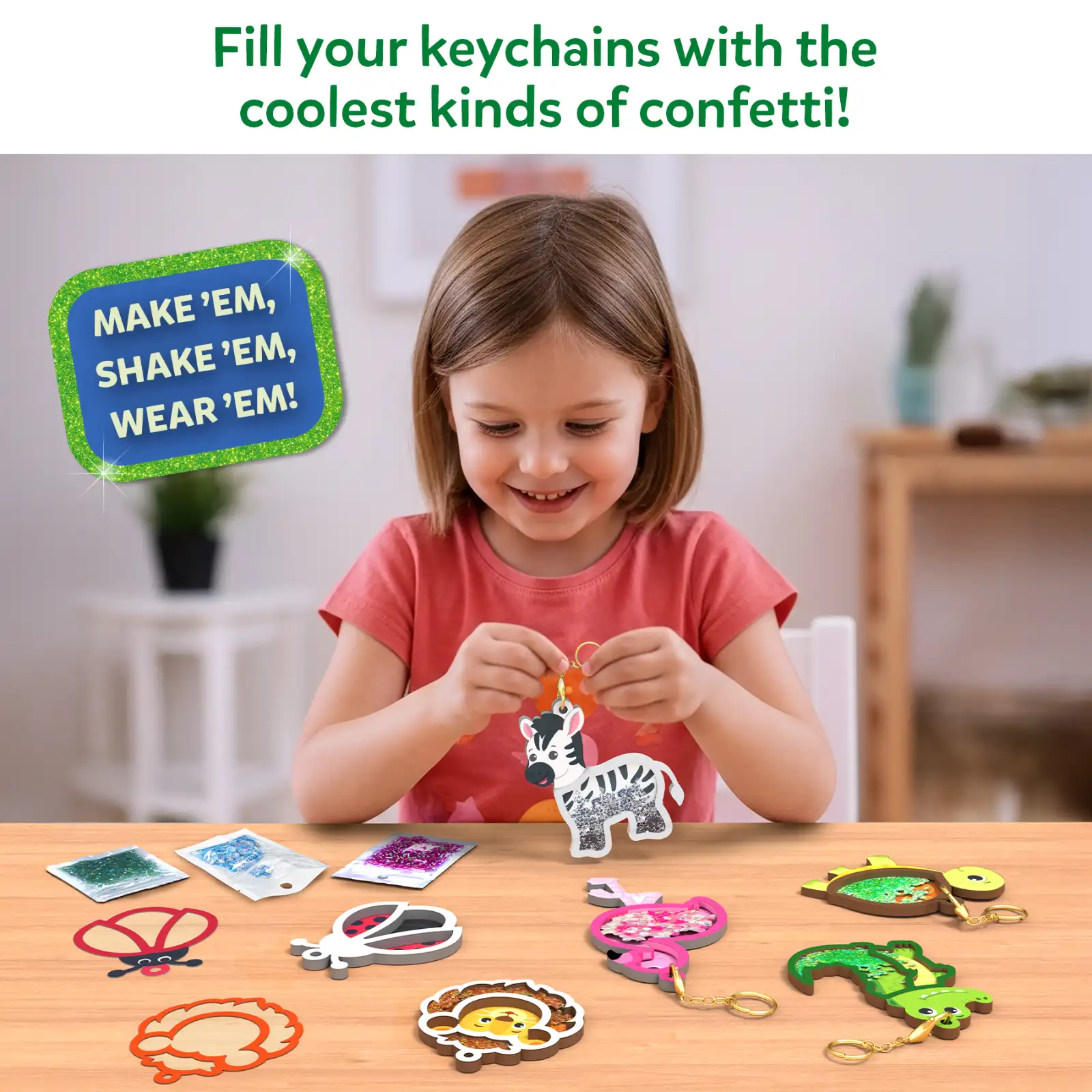 Skillmatics Shake-its Amazing Animals kit portachiavi 4-9 anni