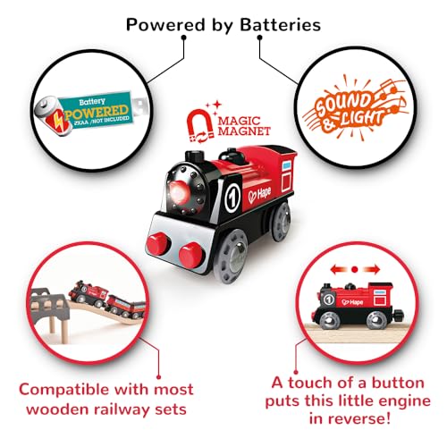 Hape Locomotiva a Batteria trenino rosso con luce