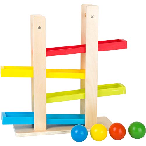 smallfoot Pista Biglie gioco in legno 4 sfere colorate bambini