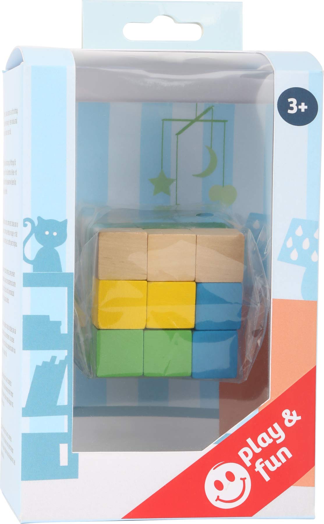 smallfoot Cubo da Costruzione cubo magico blu e verde legno FSC