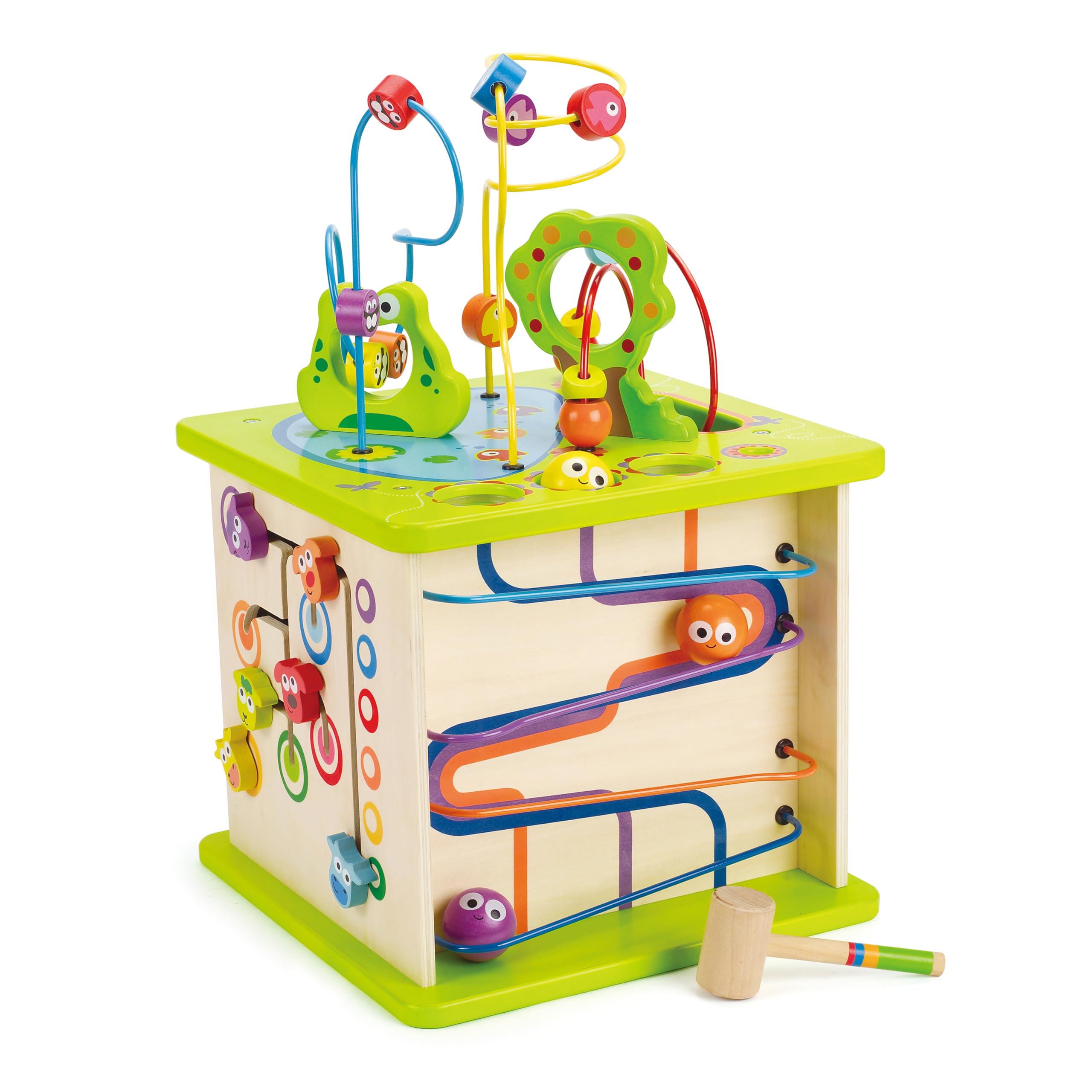 Hape Cubo Multiattività cubo legno 5 facce gioco 12 mesi