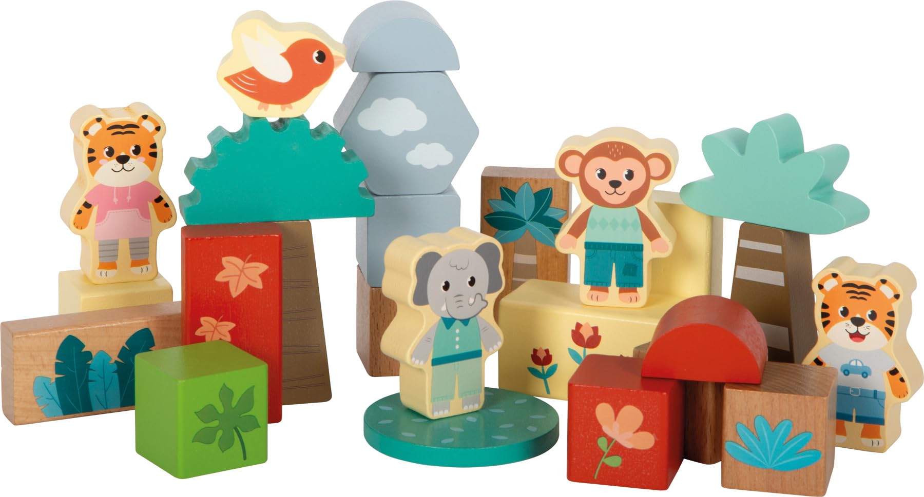 smallfoot Jungle Friends 12768 blocchi legno 50 pezzi da 1 anno