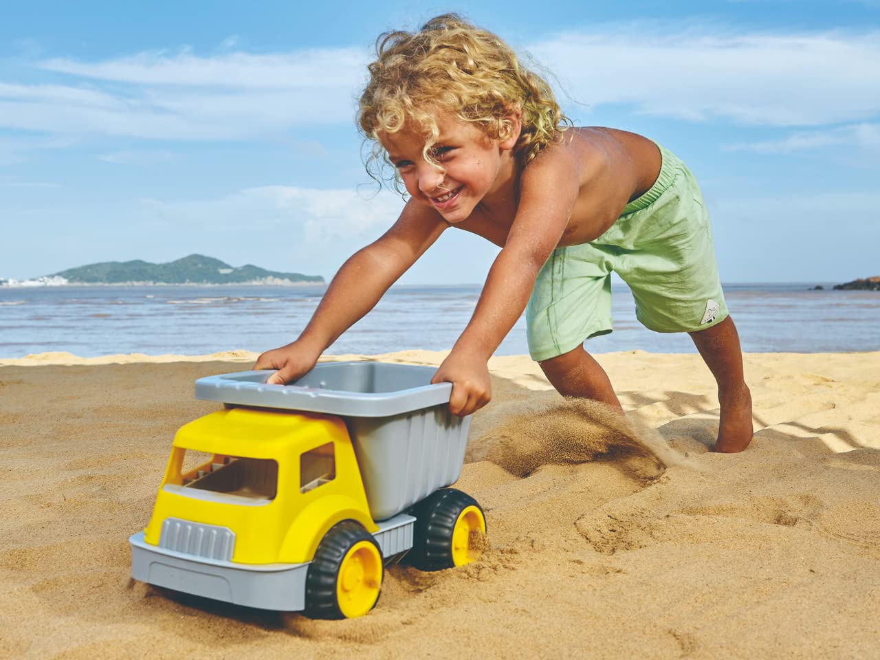 Hape E4084 Autoribaltabile Carica Trasporta camion giallo