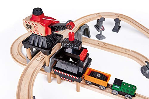 Hape Pista miniera con gru magnetica trenino legno dai 3 anni