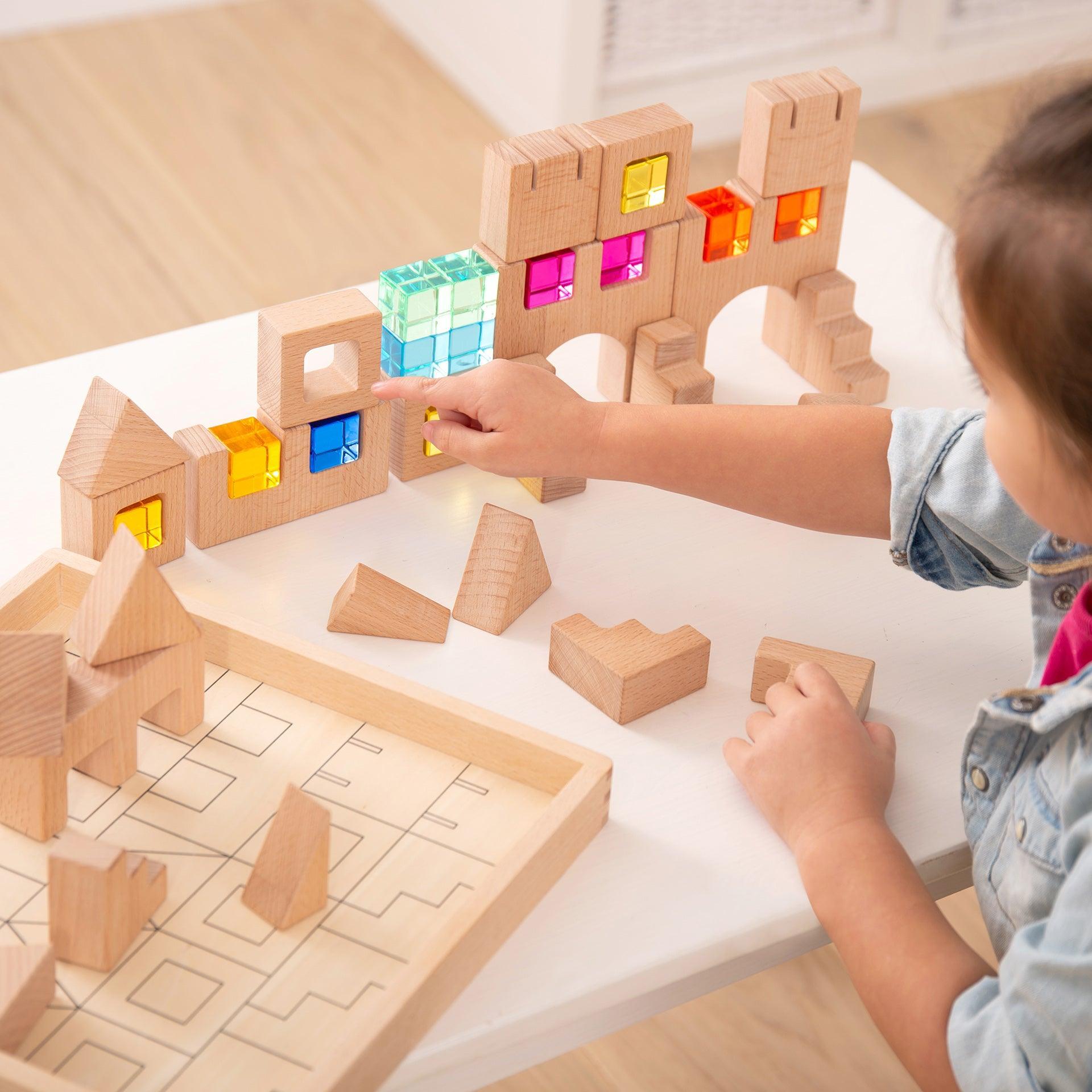 Tickit Wooden Building Gem Blocks costruzioni 25 pezzi da 3 anni