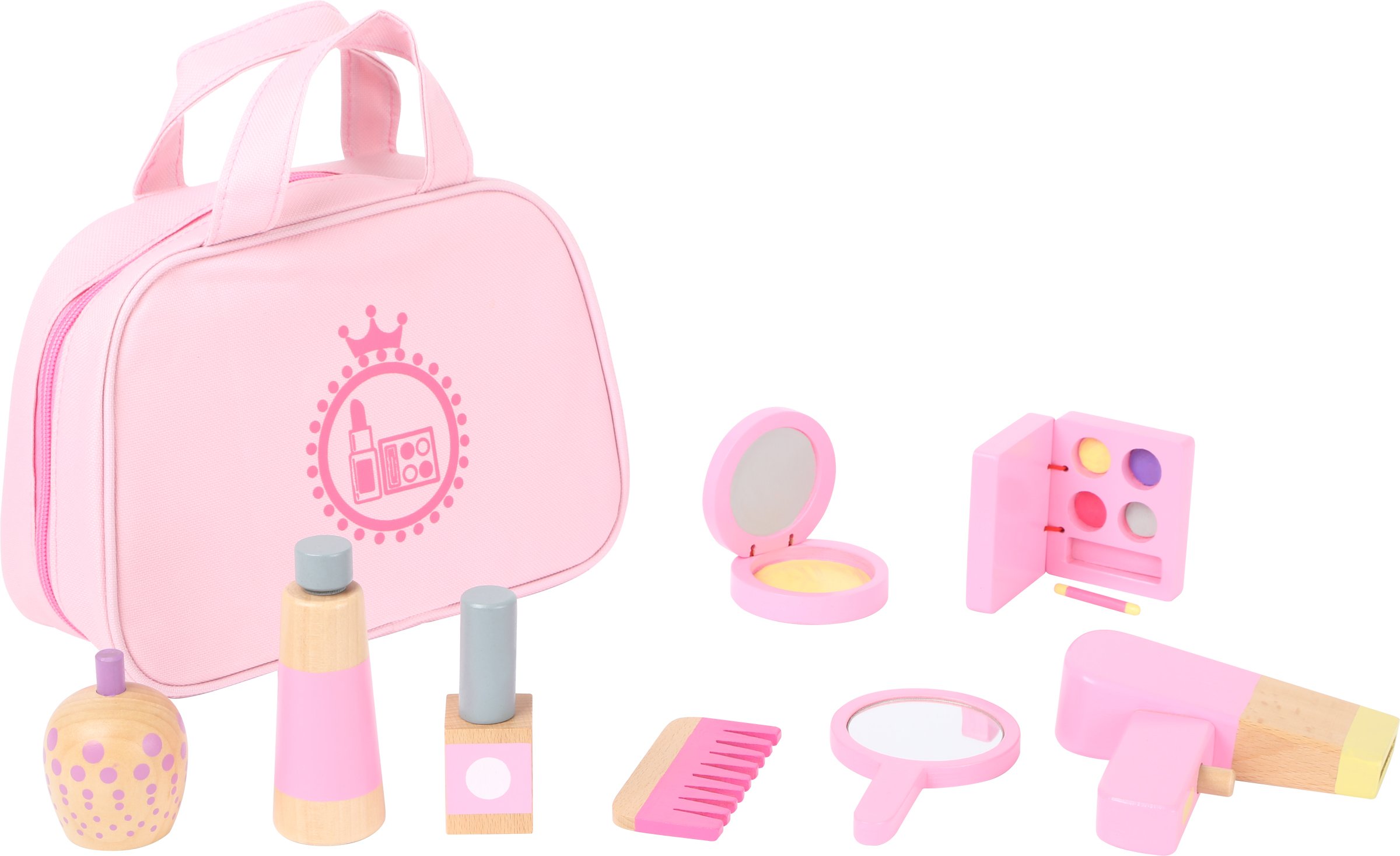 smallfoot 10607 borsa trucco legno rosa
