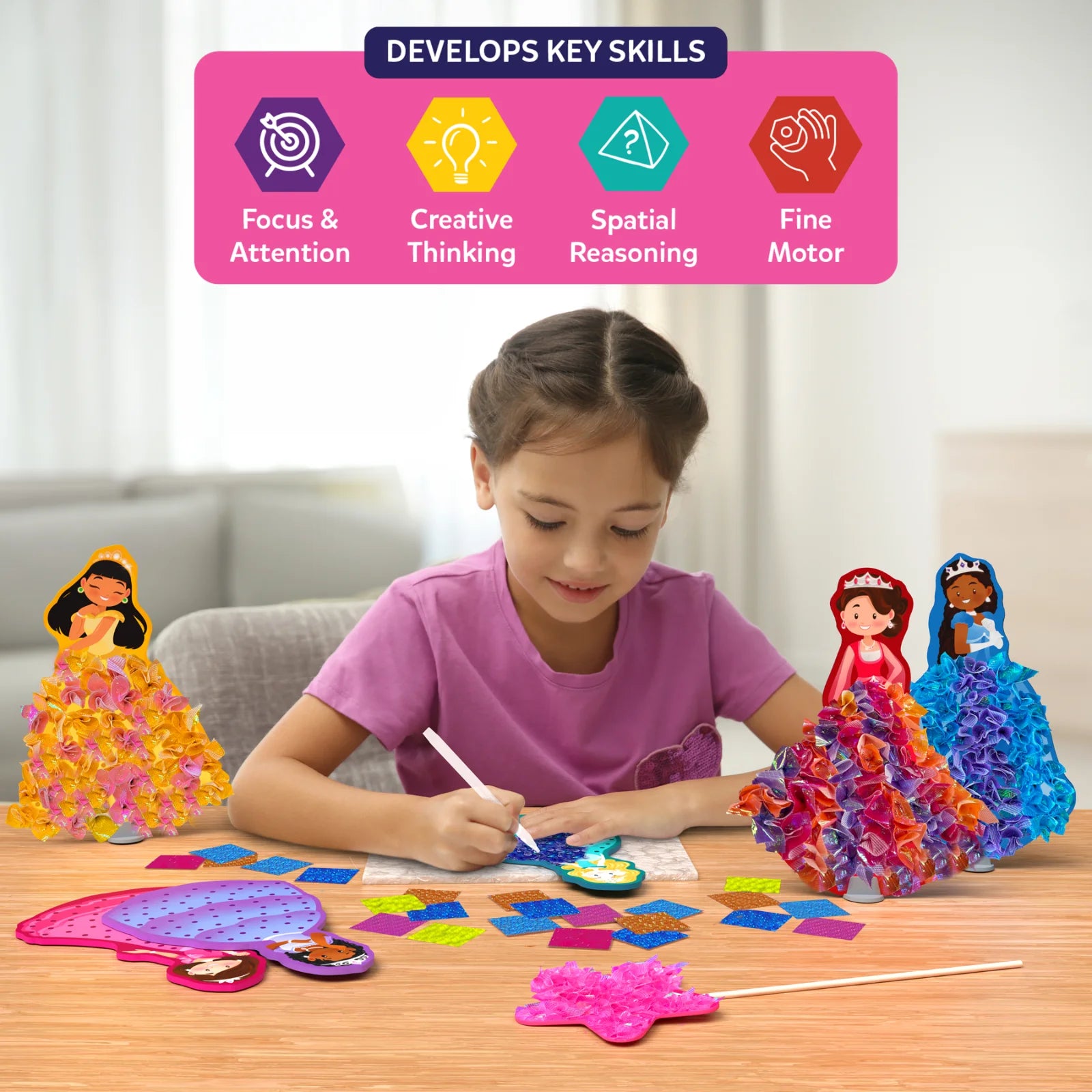 Skillmatics Poke-in Art Magical Princesses kit principesse 4-9 anni