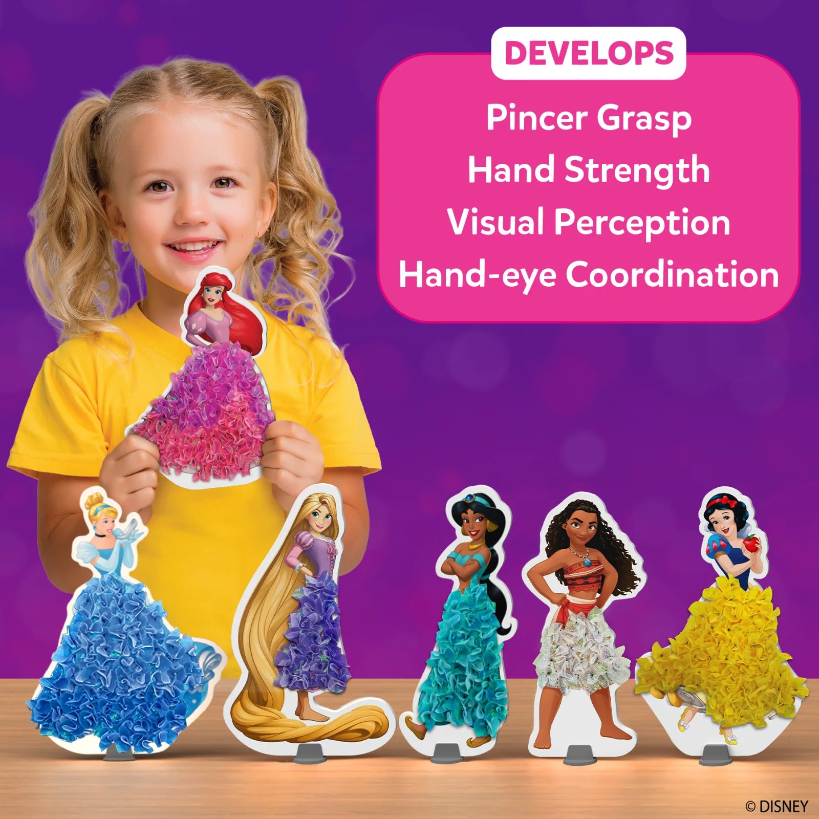 Skillmatics Poke-in Art Disney Princess kit creativo 4-9 anni