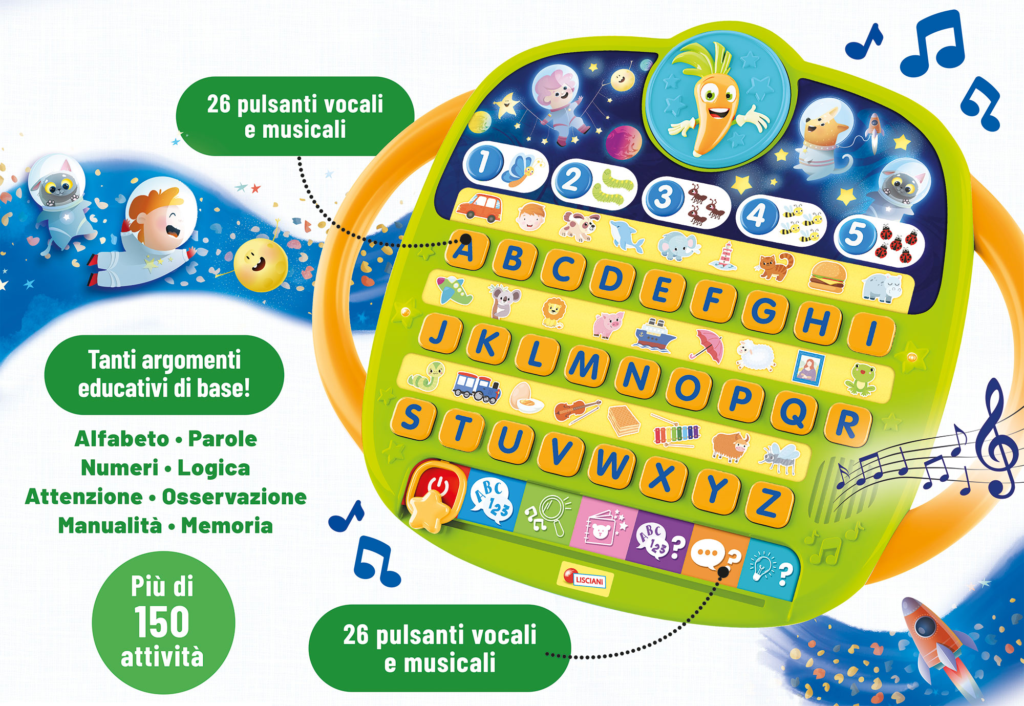 Lisciani Carotina Astronave ABC gioco educativo parlante