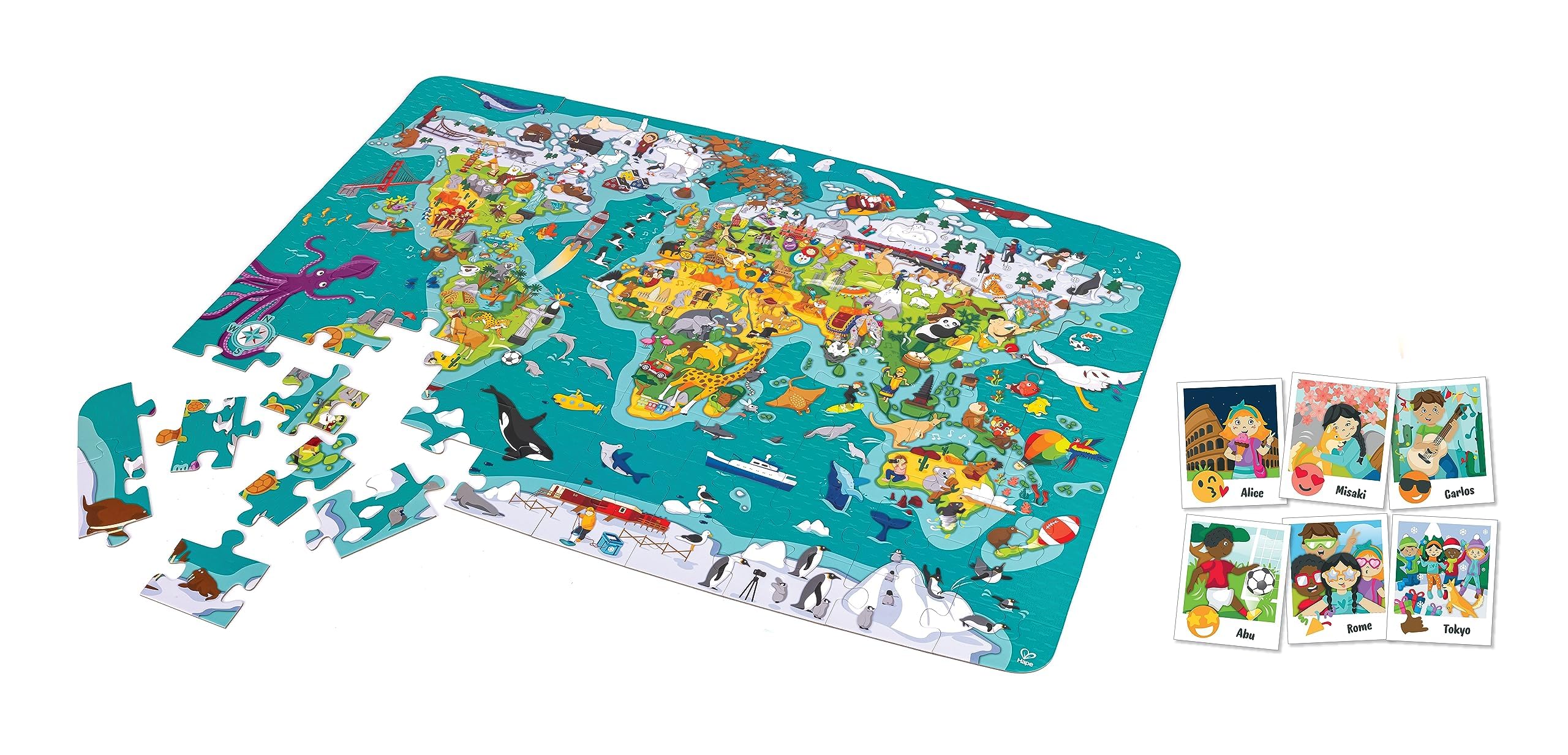Hape Mappa del Mondo puzzle 100 pezzi dai 5 anni