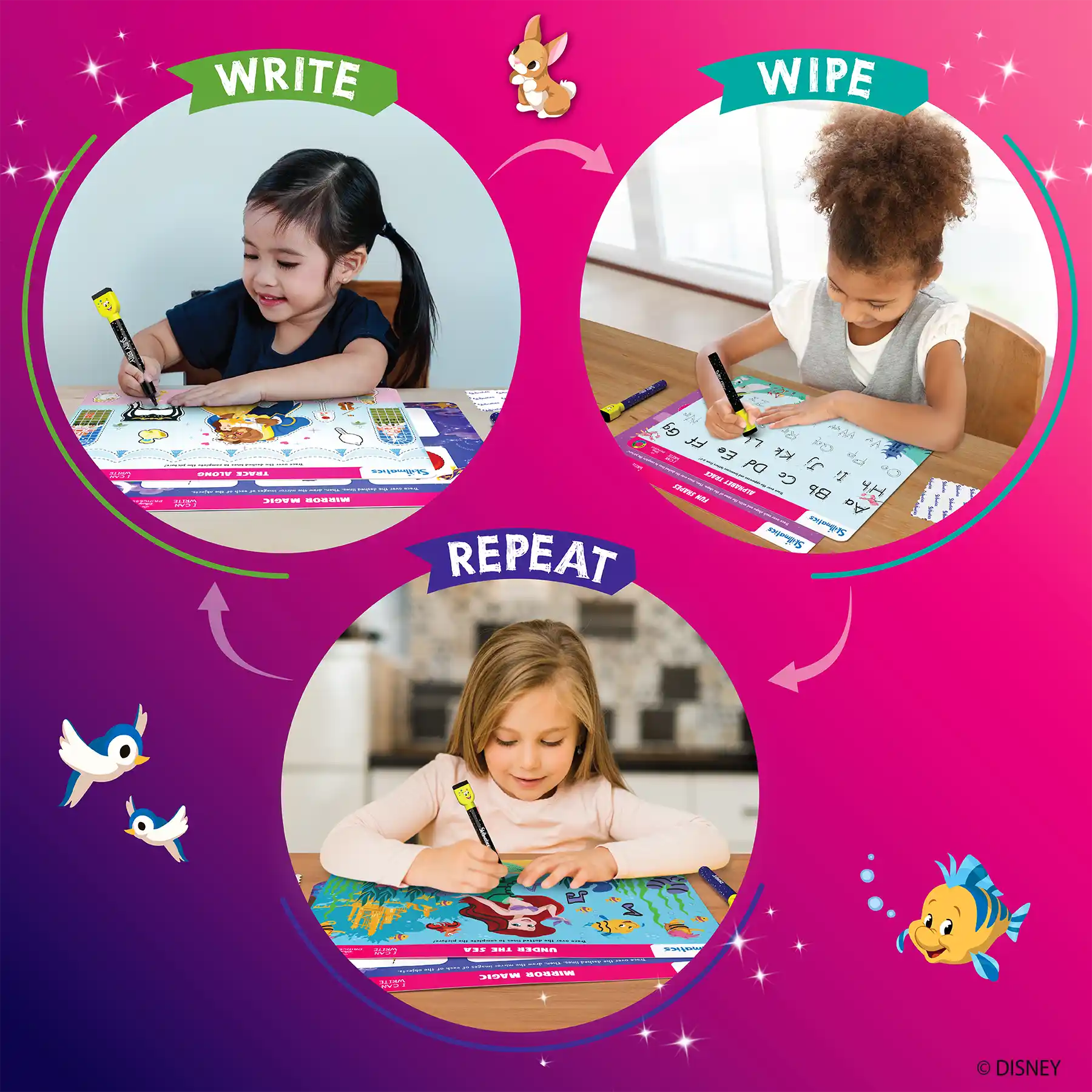 Skillmatics I Can Write Disney Princess schede cancellabili 3-6 anni