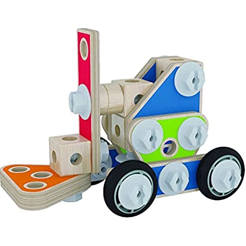 Hape E3081 set costruzioni legno avanzato 62 pezzi