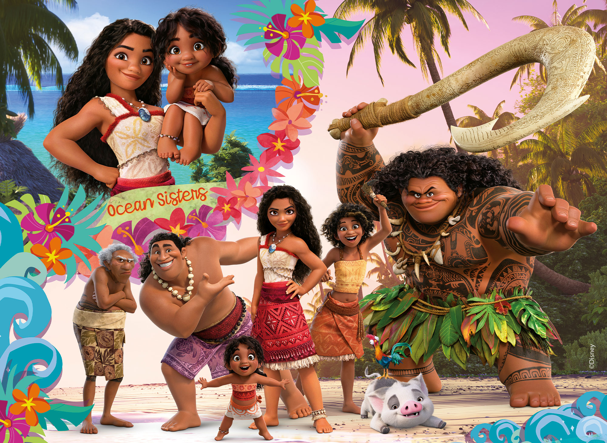 Lisciani Disney Maxifloor 4x48 puzzle Oceania 2 double-face