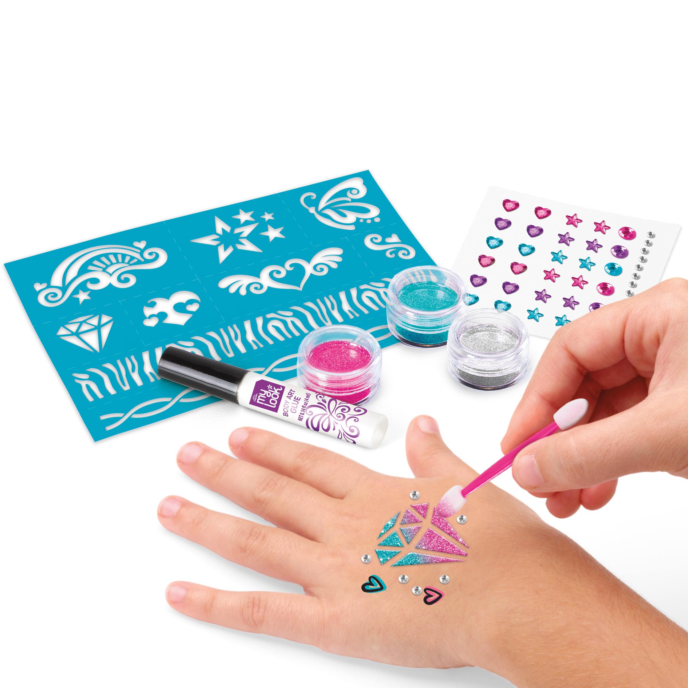 Lexibook CRSS16 kit tatuaggi luminosi e nail art glitter