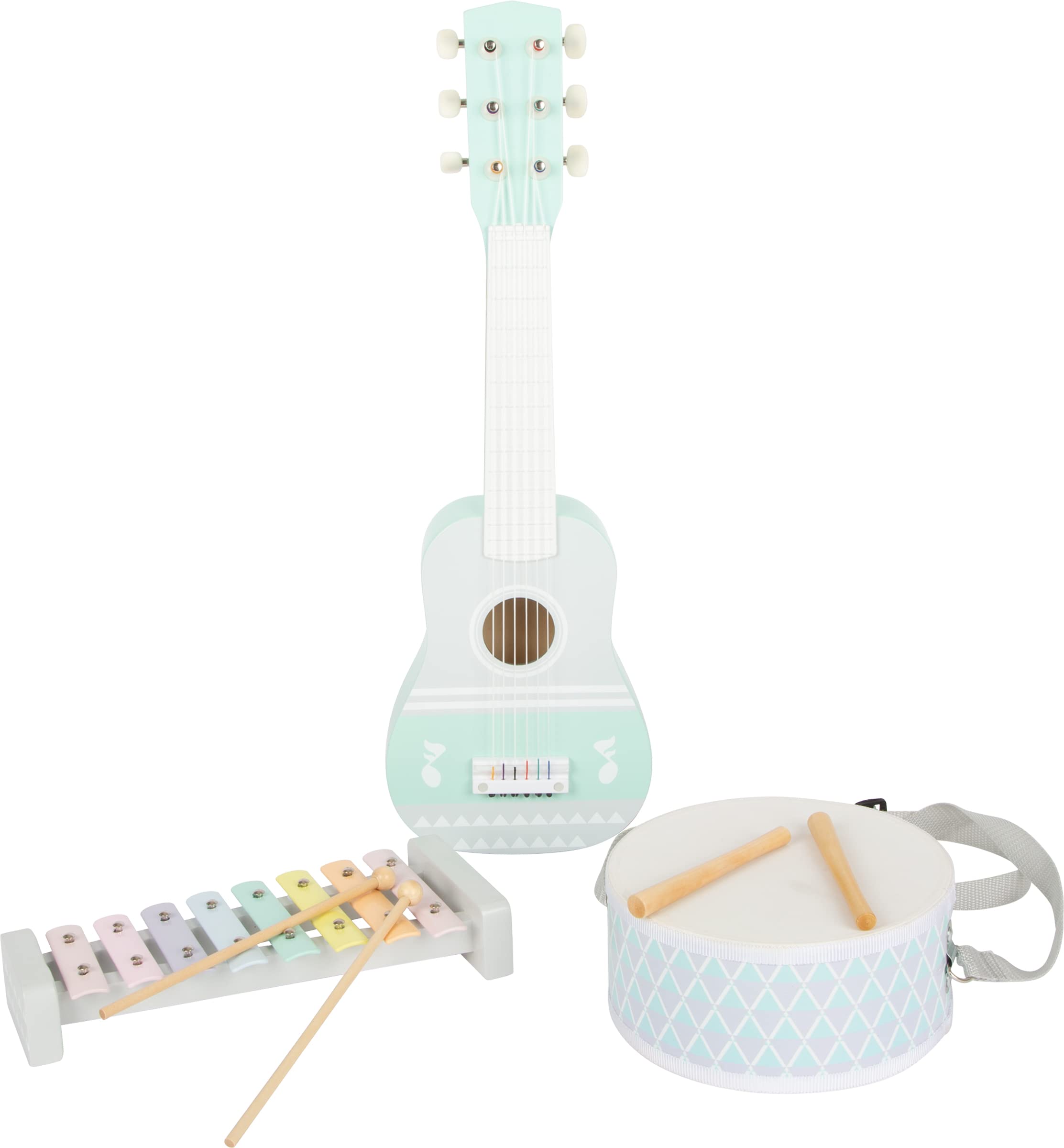 smallfoot Pastello set strumenti musicali 3 pezzi legno
