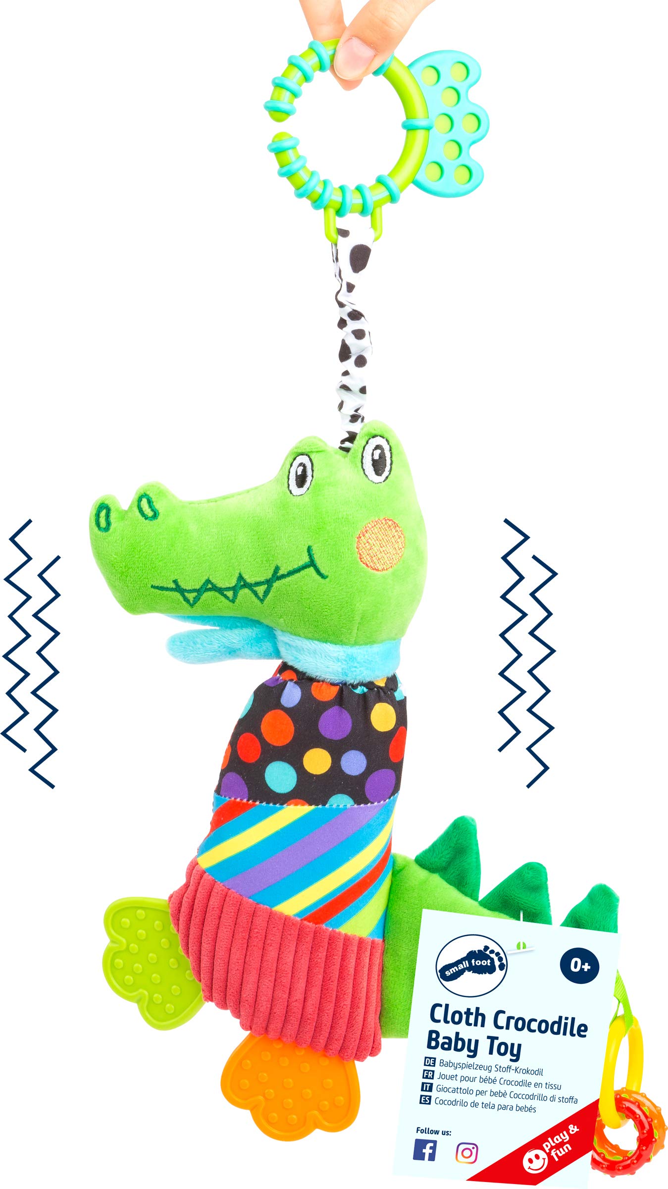 smallfoot 11423 Peluche Coccodrillo Sonaglio Neonati