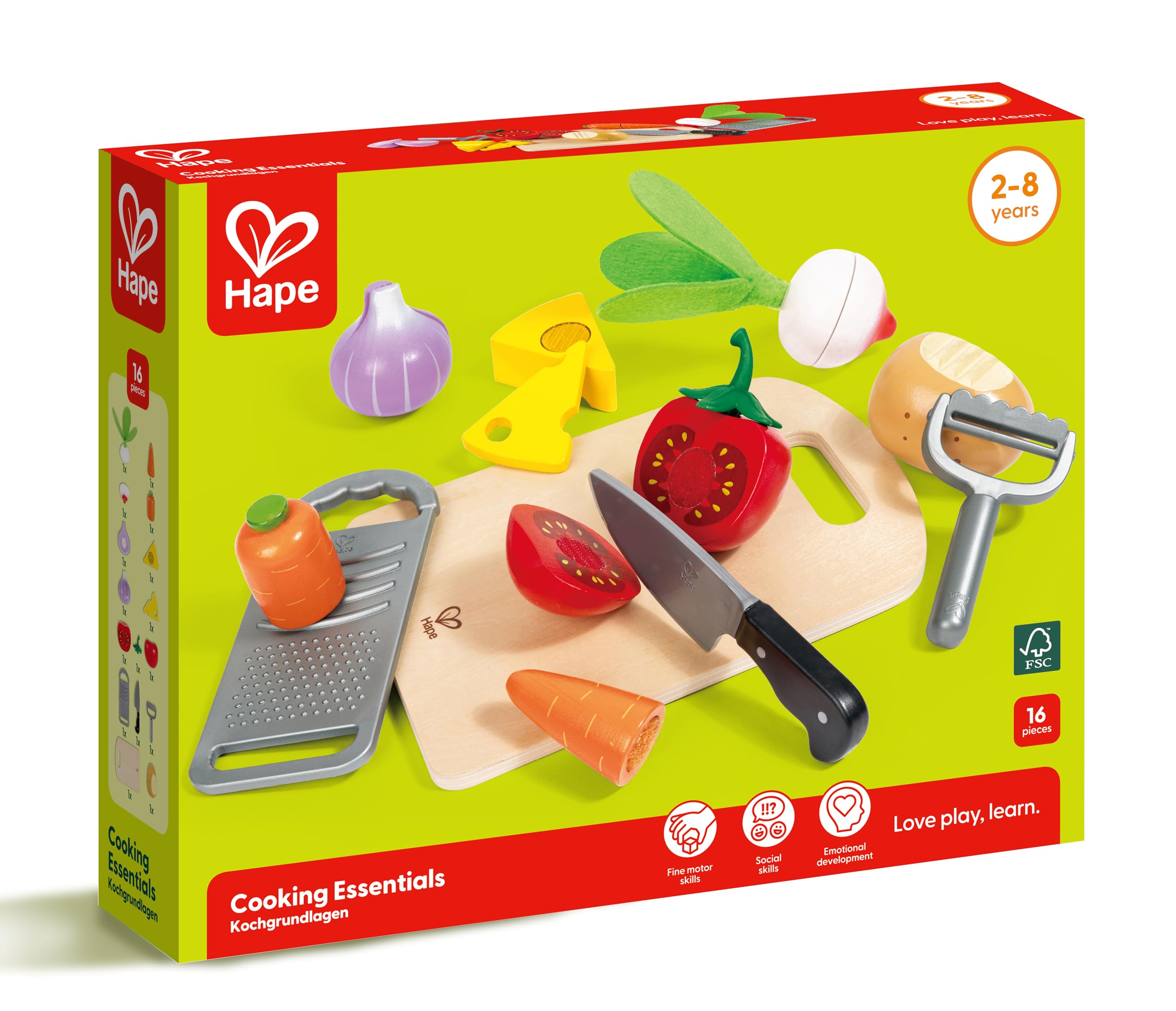 Hape Ingredienti Essenziali set cucina giocattolo ortaggi divisibili