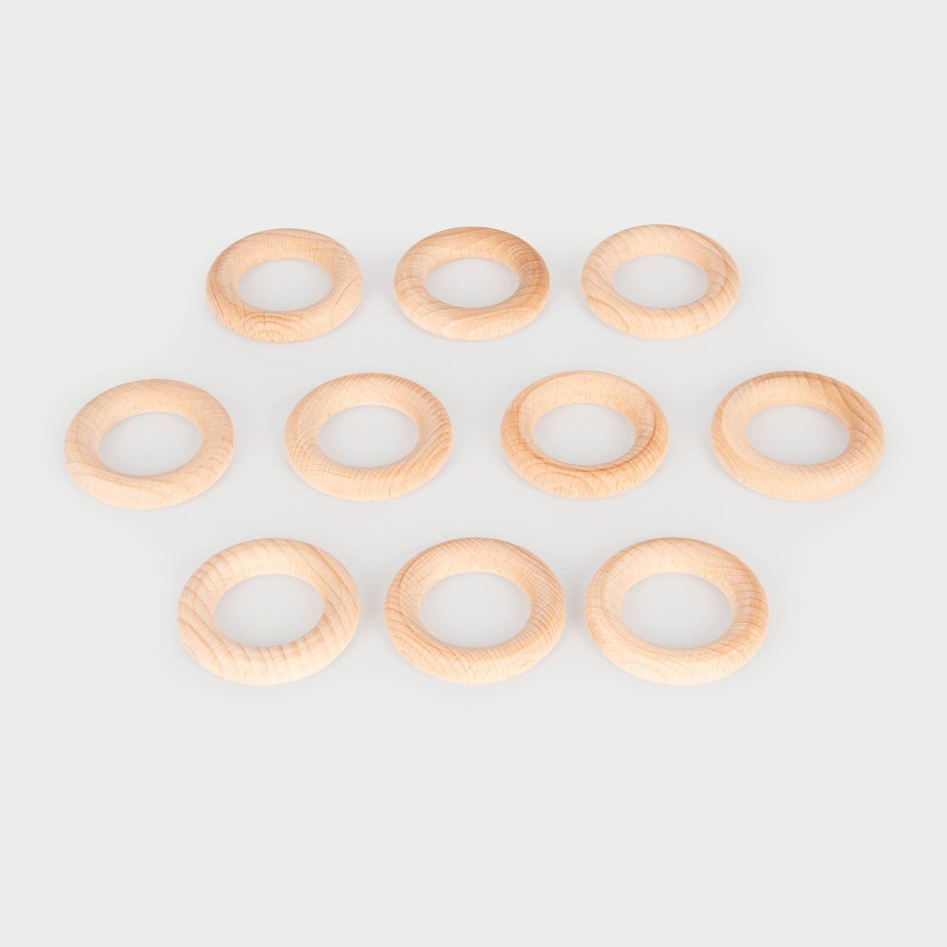 Tickit Natural Wooden Rings Anelli Legno 10 Pezzi 4,8 cm