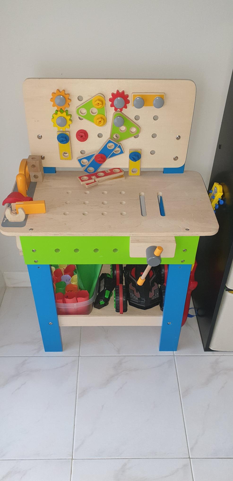 Hape Banco Lavoro legno attrezzi 35 pezzi 3 anni