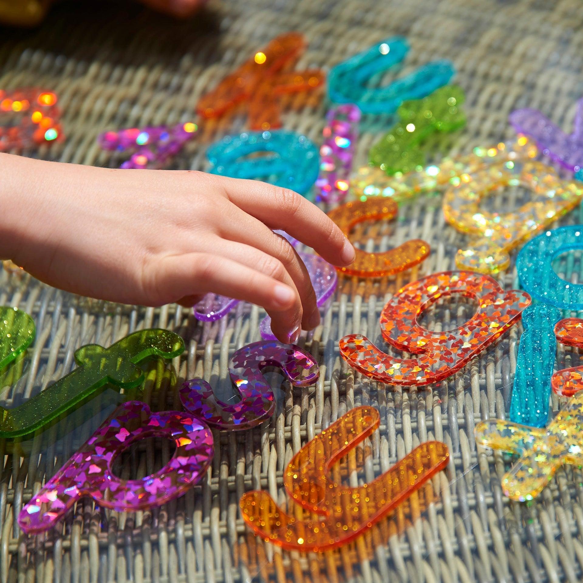 Tickit Rainbow Glitter Letters lettere glitter 26 pz traslucide