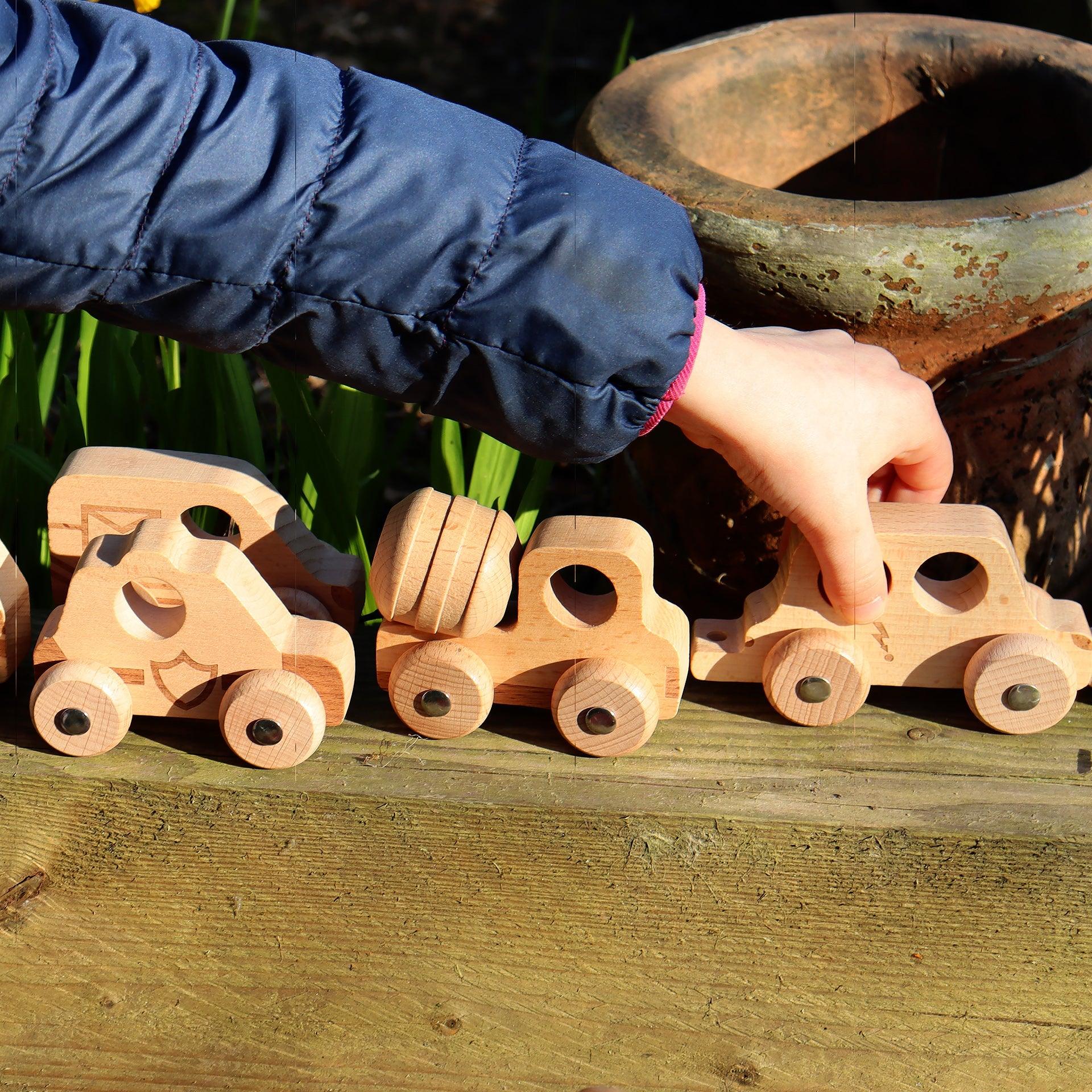 Tickit Natural Wooden Vehicles Set macchinine legno 12 pezzi