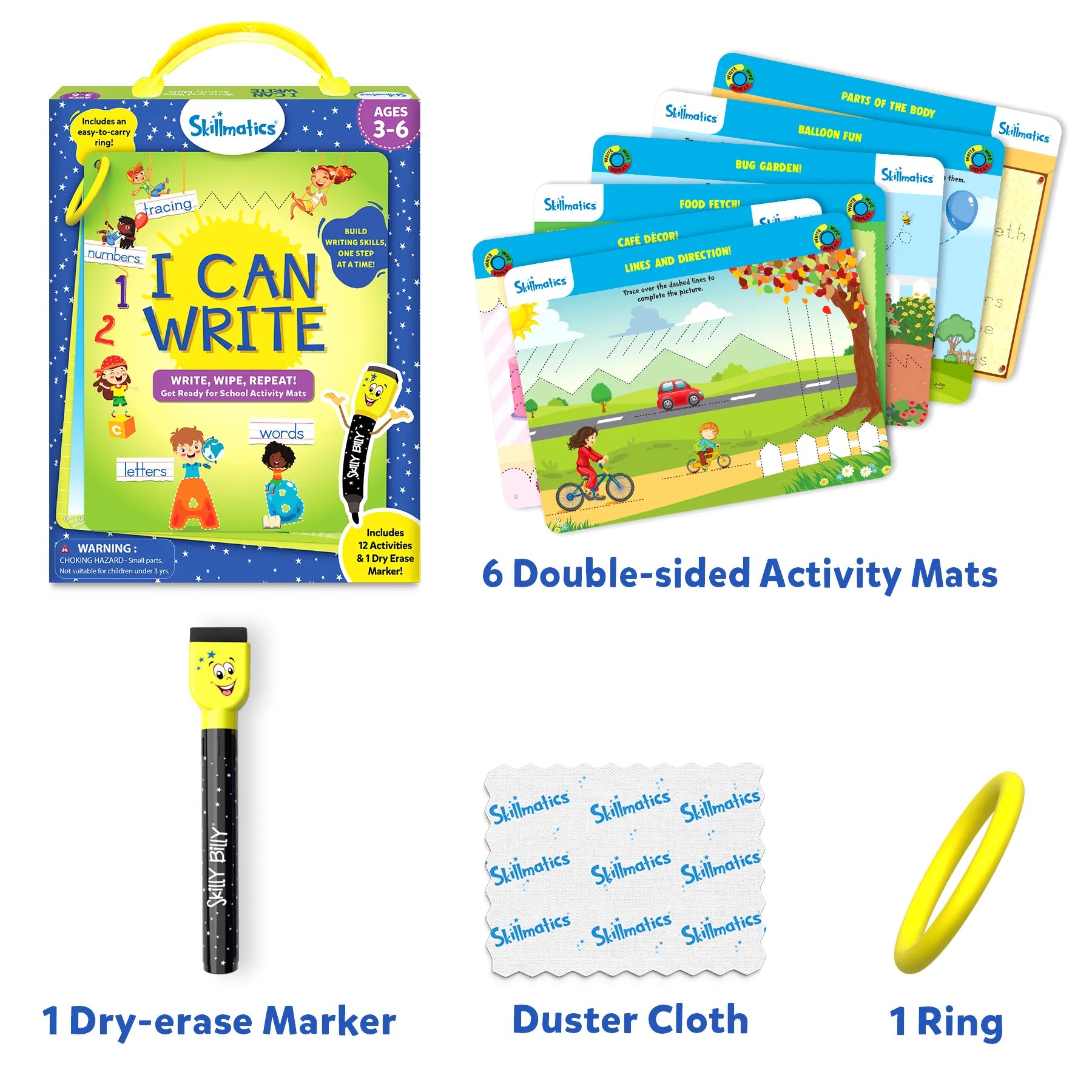 Skillmatics I Can Write tappetini attività prescolari 3-6 anni